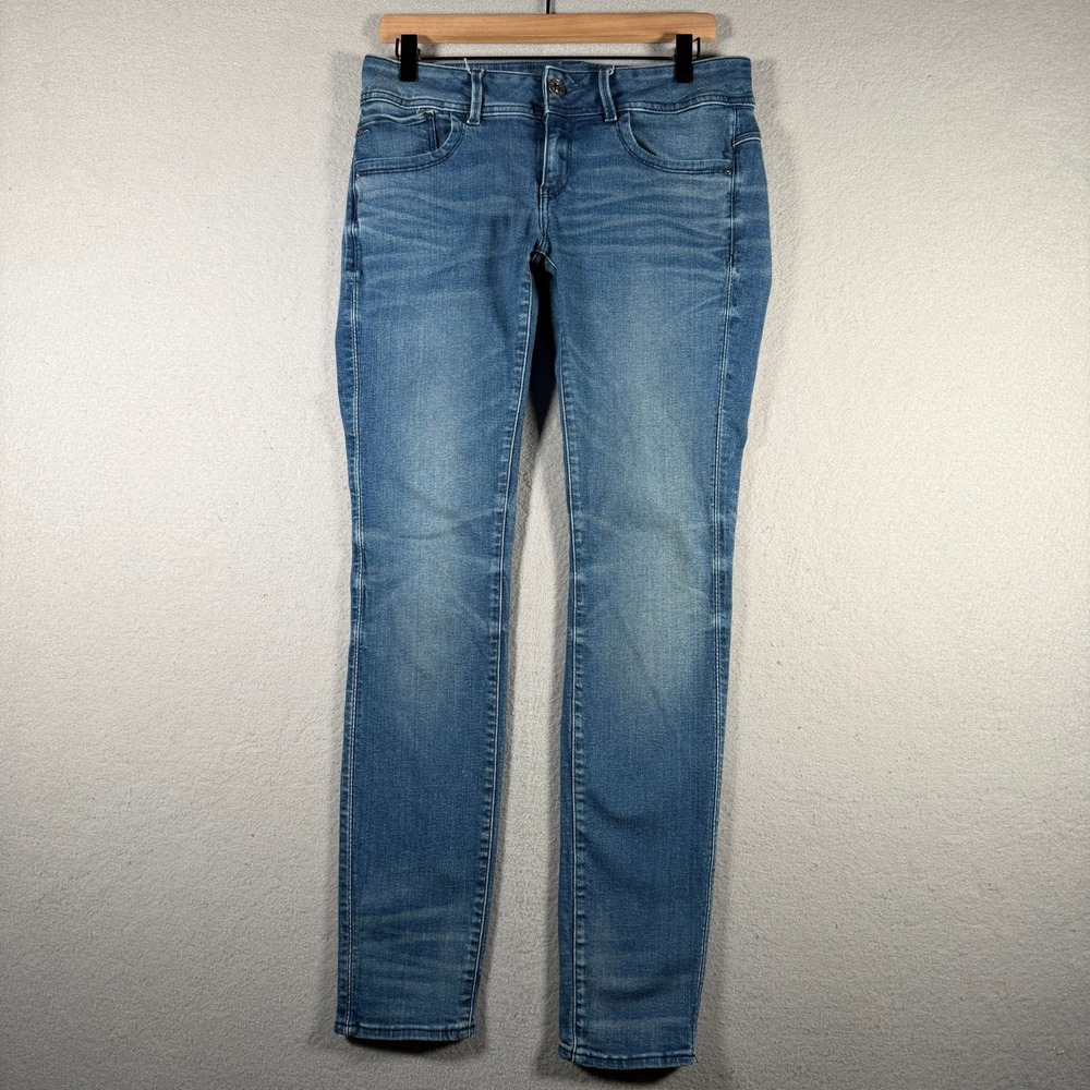 G-Star Raw Lynn Mid Skinny Jeans Blue Medium Wash W30 L32 Stretch Denim